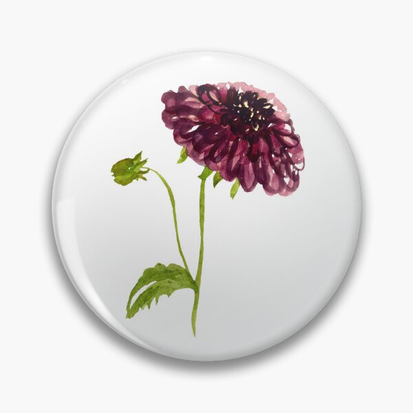 Item preview, Watercolor dahlia illustration single object designed and sold by Yana Mustafina | Boho Soulful Designs.