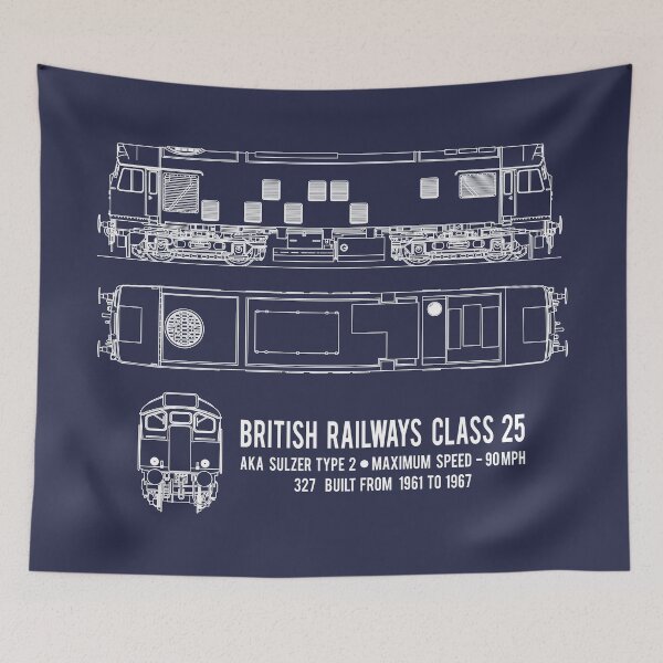 Item preview, British Railways Class 25 Sulzer Type 2 Locomotive Blueprint Diagram Gift designed and sold by Maljonic.