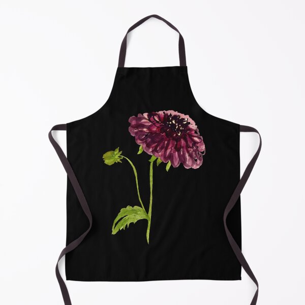 Item preview,  Watercolor dahlia illustration on black background  designed and sold by Yana Mustafina | Boho Soulful Designs.