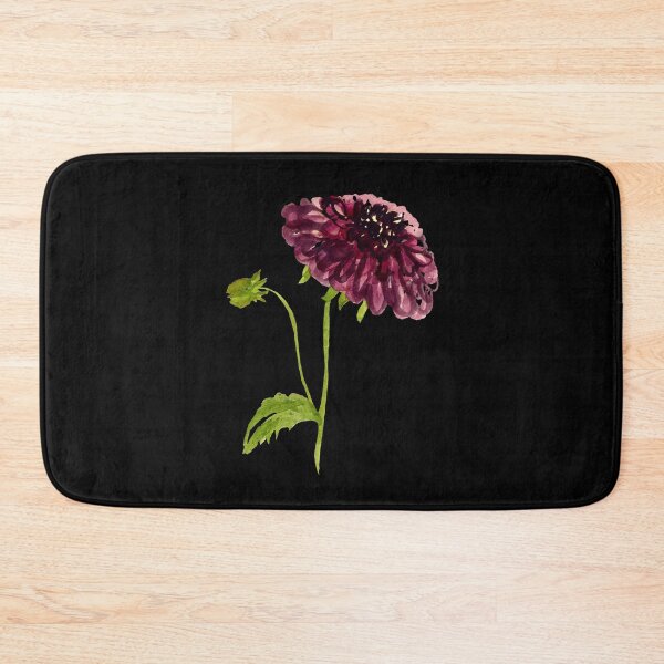 Item preview,  Watercolor dahlia illustration on black background  designed and sold by Yana Mustafina | Boho Soulful Designs.