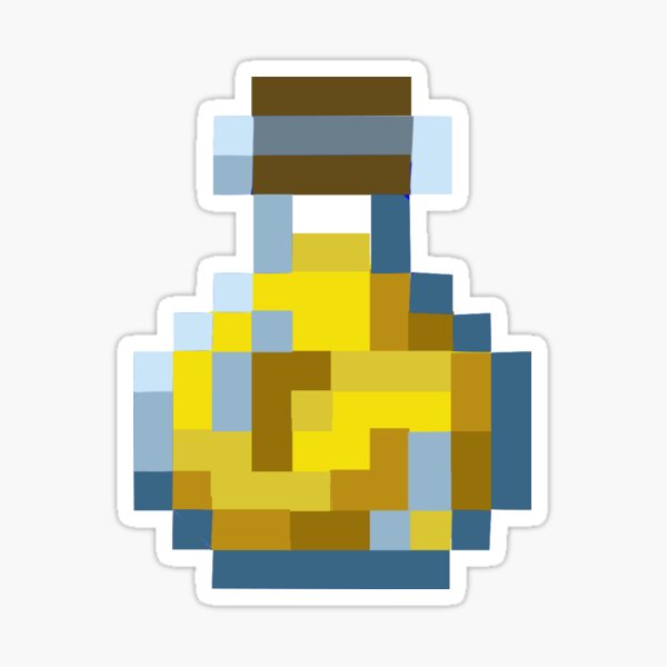 Yellow Minecraft Potion Bottle Sticker For Sale By Racconsbrush Redbubble 