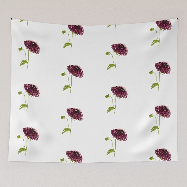 Item preview, Seamless dahlia watercolor illustration designed and sold by Yana Mustafina | Boho Soulful Designs.