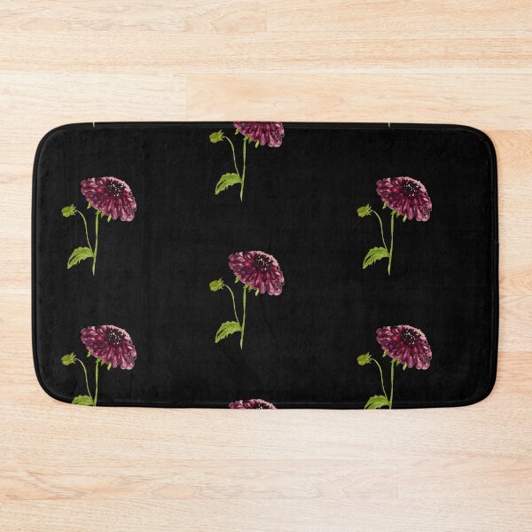 Item preview, Seamless black pattern dahlia watercolor illustration designed and sold by Yana Mustafina | Boho Soulful Designs.