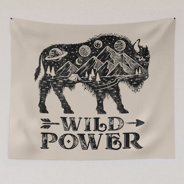 Item preview, Wild Power Bison Distressed Outdoor Mountain Bison Lover designed and sold by Myth-Creatures.