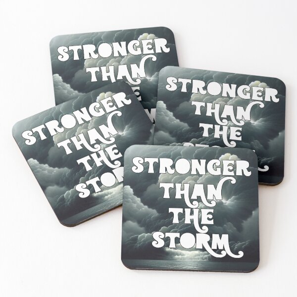 Item preview, Motivational Stronger than the Storm Quote Sticker designed and sold by TheCreativeFab.