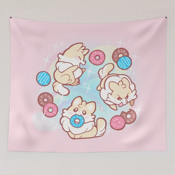 Item preview, Adorable Pomeranian Donut Party (rainbows & sparkles) designed and sold by kickgirl.