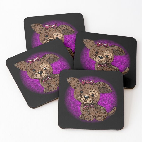 Item preview, Cute Puppy - Pink Background - Scribble Art - Unique Effect designed and sold by Oaks Creations.