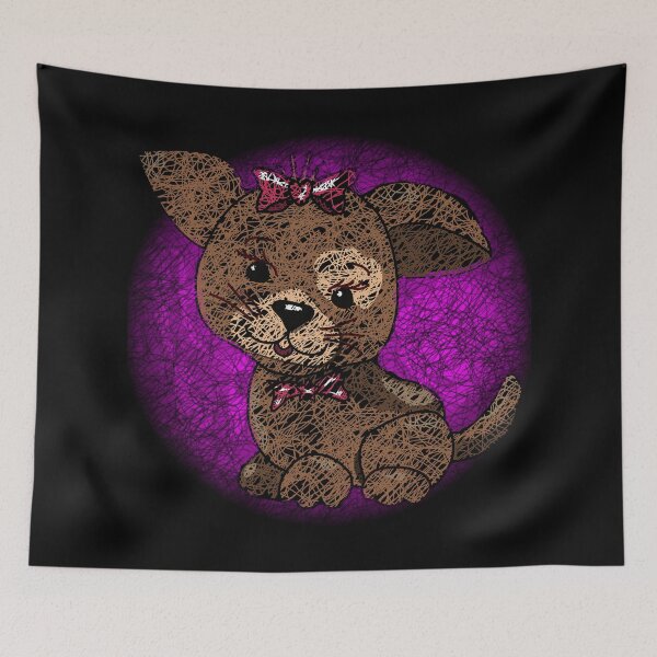 Item preview, Cute Puppy - Pink Background - Scribble Art - Unique Effect designed and sold by Oaks Creations.