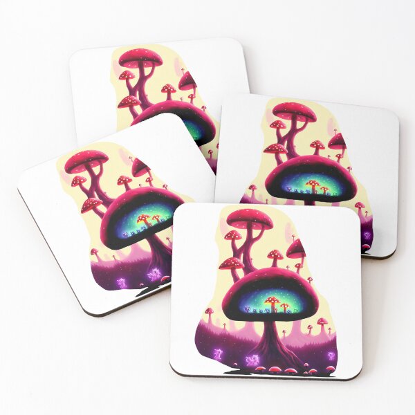 Item preview, Little glowing pink slime monsters and multicoloured glowing monsters in shroom-caves V designed and sold by BrachiaST.