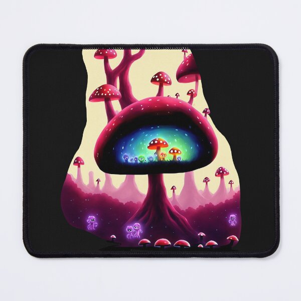 Item preview, Little glowing pink slime monsters and multicoloured glowing monsters in shroom-caves VI designed and sold by BrachiaST.