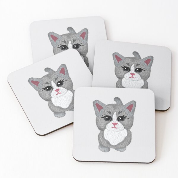 Item preview, Angry Kitty - white designed and sold by the-coin-jar-co.