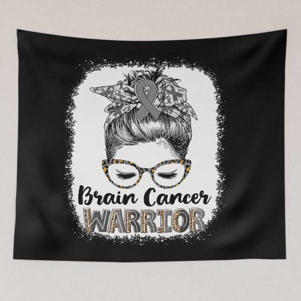 Item preview, Messy Bun Leopard Brain Cancer Warrior designed and sold by rechardtee.