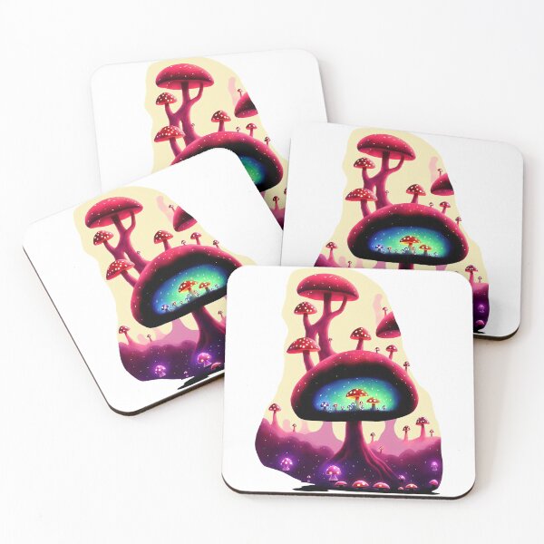 Item preview, Glowing pink toadstools and multicoloured toadstools in shroom-caves designed and sold by BrachiaST.