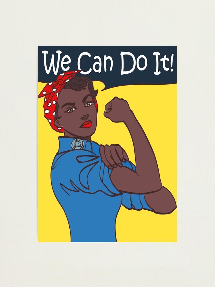Lámina fotográfica «¡Podemos hacerlo! Cartel de la Segunda Guerra Mundial  que aumenta la moral de las mujeres estadounidenses que contribuyen al  esfuerzo de la guerra. Mujer afro en cartel» de algrass |