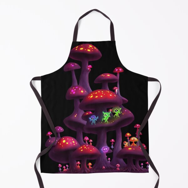 Item preview, Little glowing multicoloured monsters dancing on glowing toadstools designed and sold by BrachiaST.