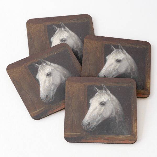 Item preview, Portrait of a white horse designed and sold by IvintageArt.