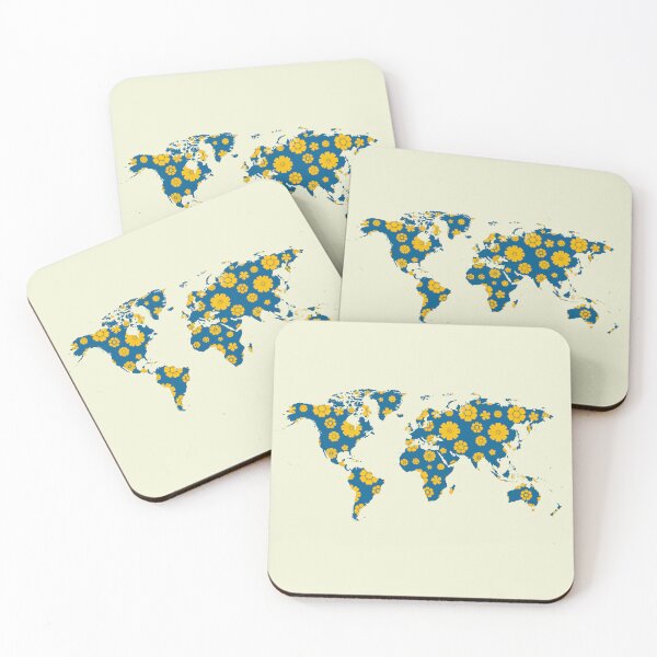 Item preview, Vintage floral world map designed and sold by AlbertoRuiZ.