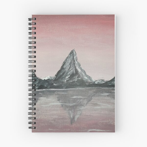 Item preview, Pink sky grey mountain landscape designed and sold by WorldOfWendyArt.