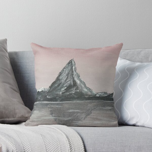 Item preview, Pink sky grey mountain landscape designed and sold by WorldOfWendyArt.