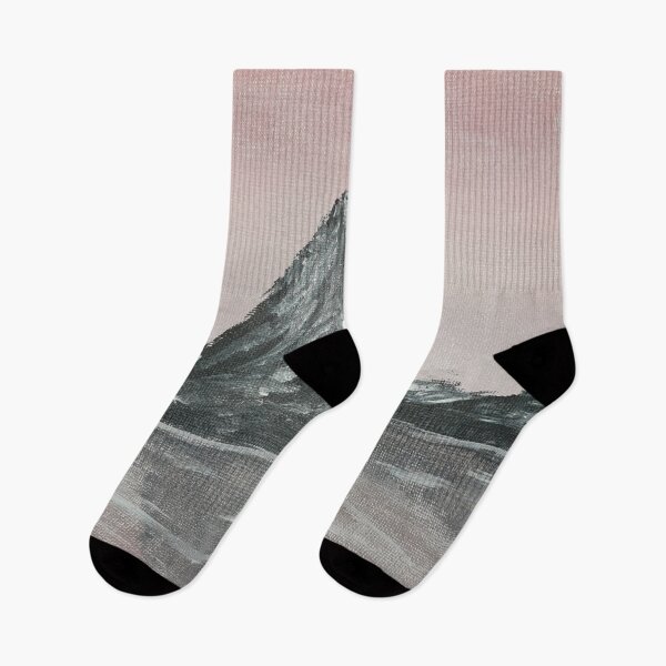 Item preview, Pink sky grey mountain landscape designed and sold by WorldOfWendyArt.