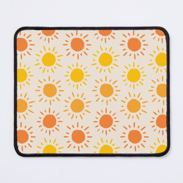 Vista previa del artículo con la obra «Patrón de sol retro feliz - paleta roja amarilla naranja», diseñado y vendido por illocharm.