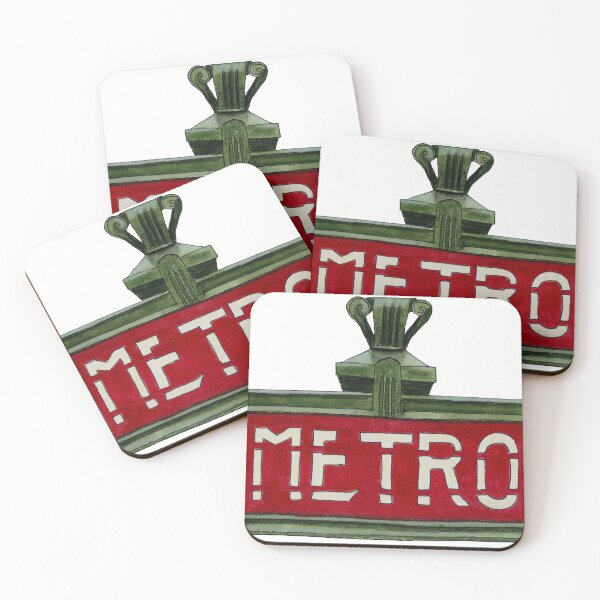 Item preview, Watercolor Paris Metro Poster designed and sold by Malu-Iriarte.