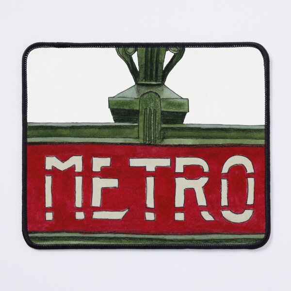 Item preview, Watercolor Paris Metro Poster designed and sold by Malu-Iriarte.