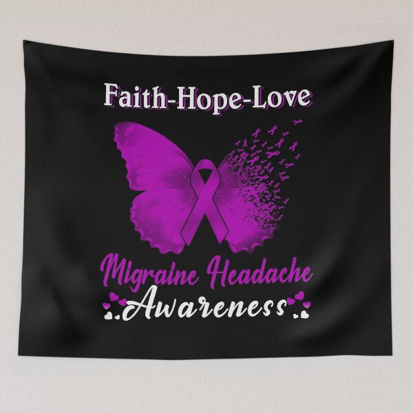 Item preview, Faith Hope Love Butterfly Migraine Headache Awareness designed and sold by Gillosina.