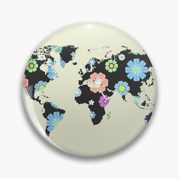 Item preview, floral world map designed and sold by AlbertoRuiZ.