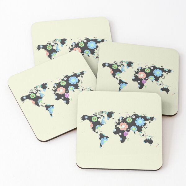 Item preview, floral world map designed and sold by AlbertoRuiZ.