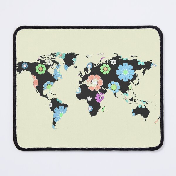 Item preview, floral world map designed and sold by AlbertoRuiZ.