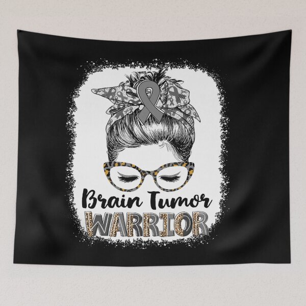 Item preview, Messy Bun Leopard Brain Tumor Warrior designed and sold by rechardtee.