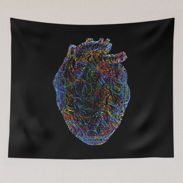 Item preview, HEART ILLUSTRATION WITH MULTCOLORED TRIBAL ART OVERLAY designed and sold by ittybittyowl.