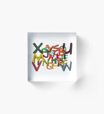 Mixed Alphabet Acrylic Block