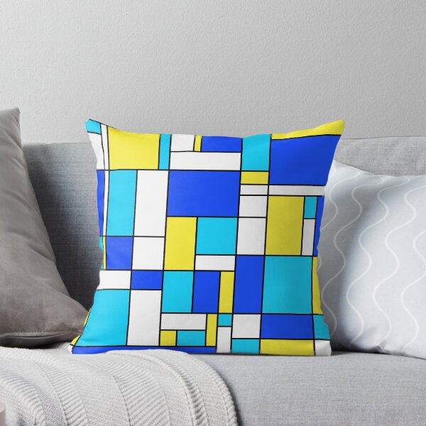 Item preview, Not Mondrian II - Geometric Abstract in Blue, Yellow and Aqua designed and sold by MellowCat.