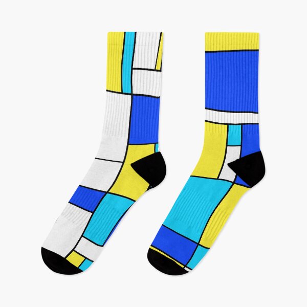 Item preview, Not Mondrian II - Geometric Abstract in Blue, Yellow and Aqua designed and sold by MellowCat.