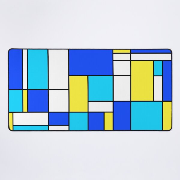 Item preview, Not Mondrian II - Geometric Abstract in Blue, Yellow and Aqua designed and sold by MellowCat.