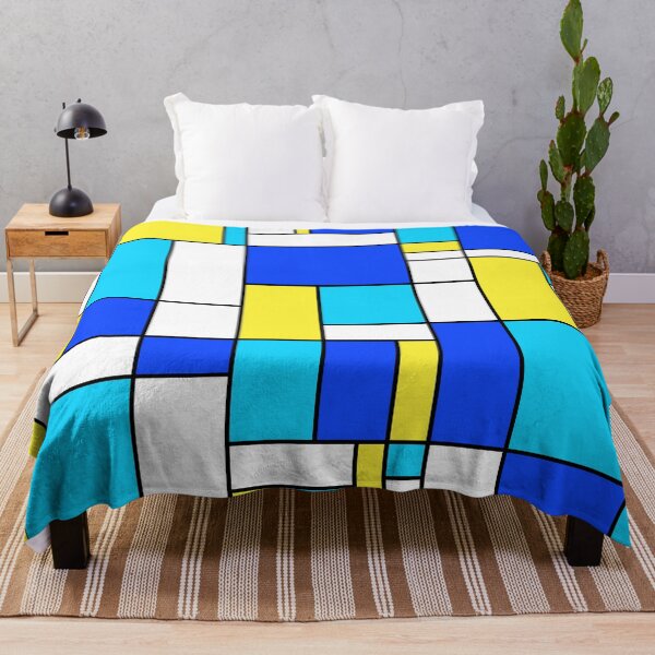 Item preview, Not Mondrian II - Geometric Abstract in Blue, Yellow and Aqua designed and sold by MellowCat.