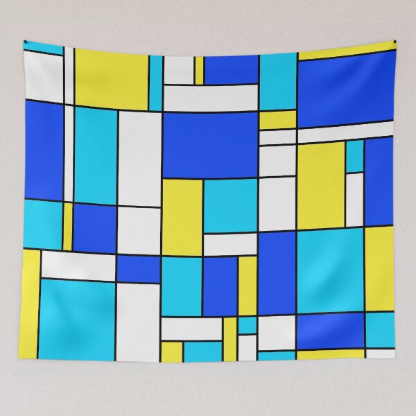 Item preview, Not Mondrian II - Geometric Abstract in Blue, Yellow and Aqua designed and sold by MellowCat.