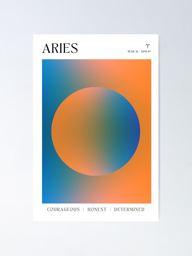 Aries Zodiac Aura Gradient Art Poster For Sale By Mystikwhale Redbubble