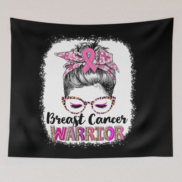 Item preview, Messy Bun Leopard Breast Cancer Warrior designed and sold by rechardtee.