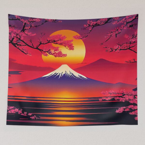 Item preview, Hanami at sunset designed and sold by Jada-Art-Shop.