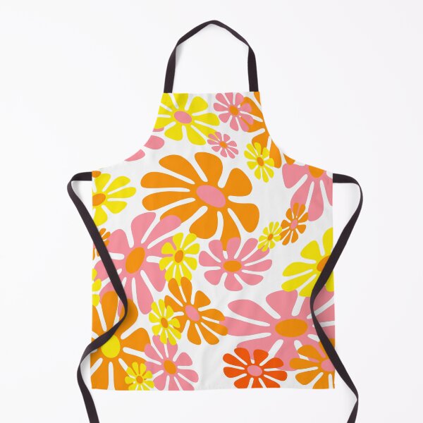 Item preview, 60's Retro Liquid Flowers in Orange, Yellow and Pink designed and sold by MellowCat.