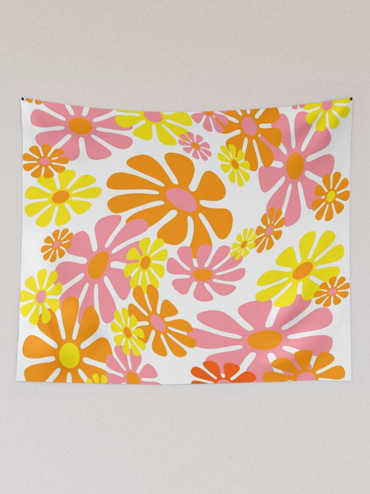 Yellow and pink outlet tapestry