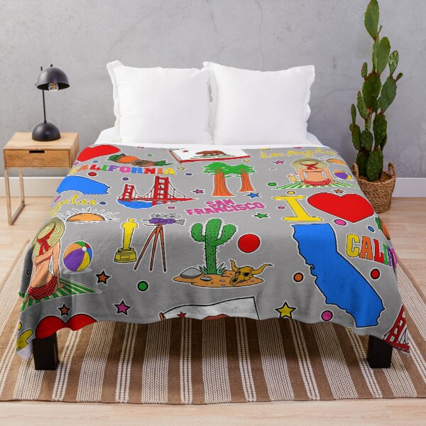 Item preview, I love California, state map, Hand drawn Californian landmarks and attractions designed and sold by mashmosh.