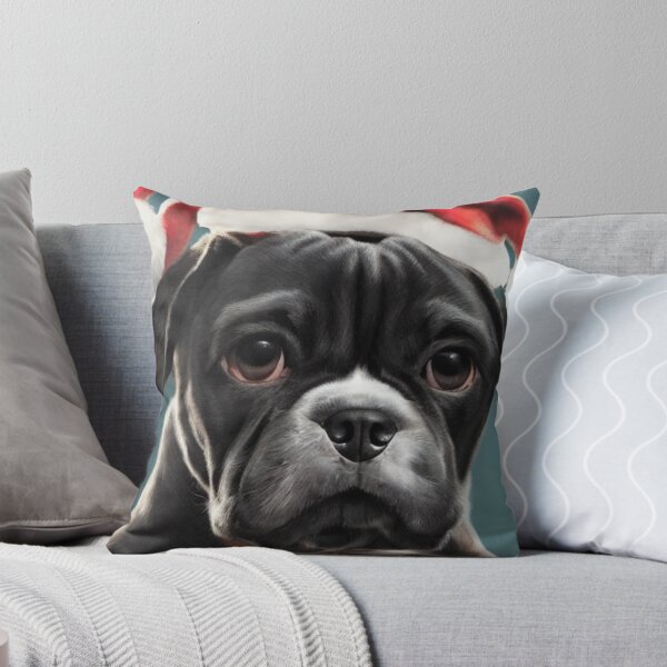 Item preview, Cute Boxer Puppy in Santa's Hat designed and sold by GreyRoseDigital.