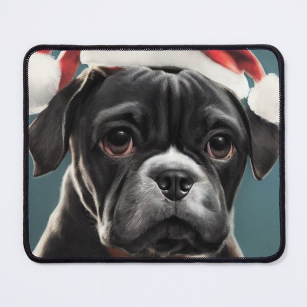 Item preview, Cute Boxer Puppy in Santa's Hat designed and sold by GreyRoseDigital.