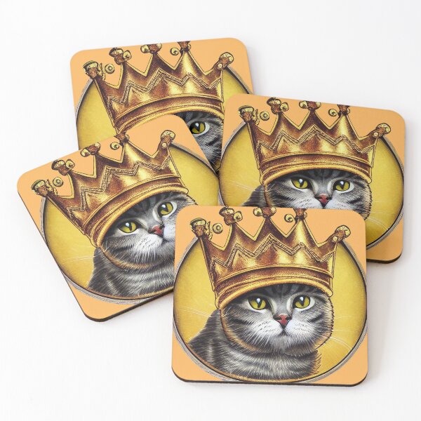 Item preview, King Cat - Medieval Age King Cat with Crown Cute designed and sold by artayki.