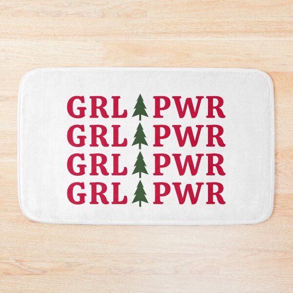 Item preview, GRL PWR HOLIDAY REPEATING TEXT W/ CHRISTMAS TREE | GRLPWR SIMPLE TEXT CHRISTMAS FONT | GIRL POWER QUOTE GRAPHIC designed and sold by Festive Feminist.