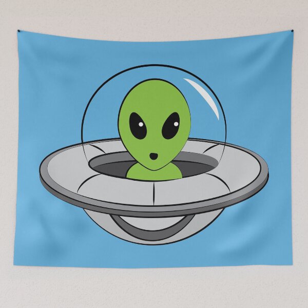 Item preview, Cute, little alien flying his ship. designed and sold by Chele Martines.